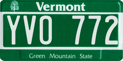 VT license plate YVO772