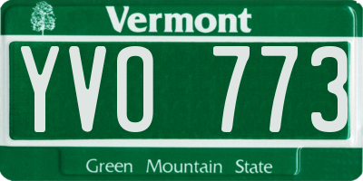 VT license plate YVO773