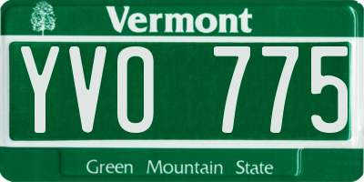 VT license plate YVO775