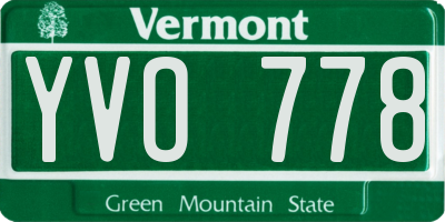 VT license plate YVO778