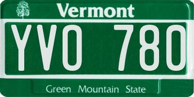 VT license plate YVO780
