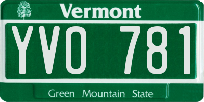 VT license plate YVO781