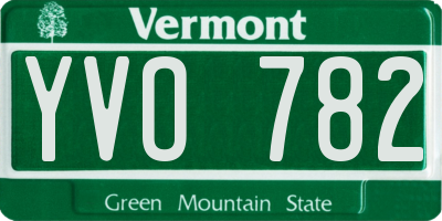 VT license plate YVO782