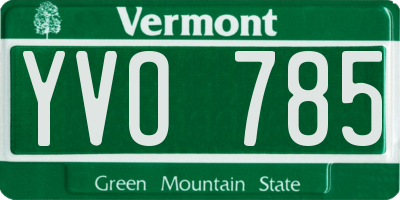 VT license plate YVO785