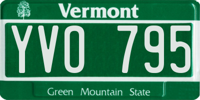 VT license plate YVO795