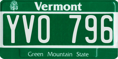 VT license plate YVO796