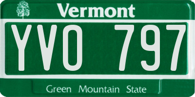 VT license plate YVO797