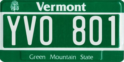 VT license plate YVO801