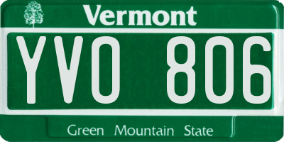 VT license plate YVO806