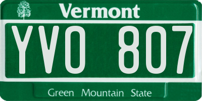 VT license plate YVO807