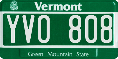 VT license plate YVO808