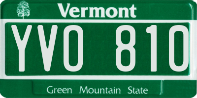 VT license plate YVO810