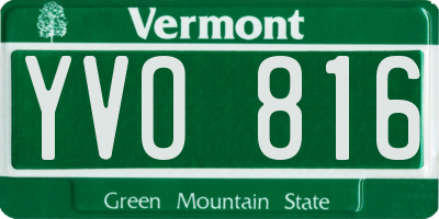 VT license plate YVO816