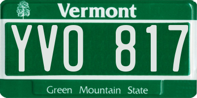 VT license plate YVO817