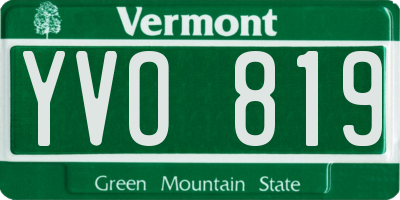VT license plate YVO819