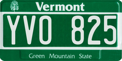 VT license plate YVO825