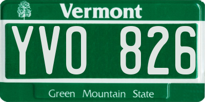 VT license plate YVO826