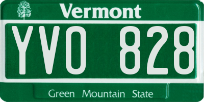 VT license plate YVO828