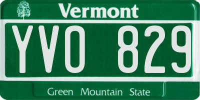 VT license plate YVO829