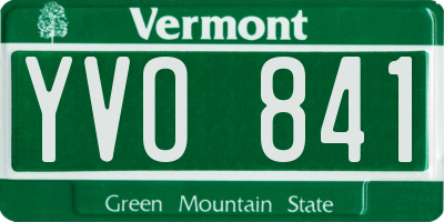 VT license plate YVO841