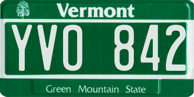 VT license plate YVO842