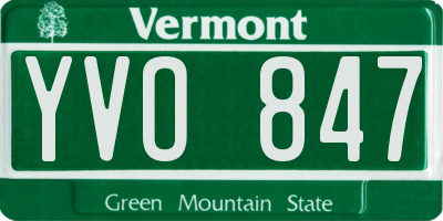 VT license plate YVO847