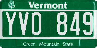 VT license plate YVO849