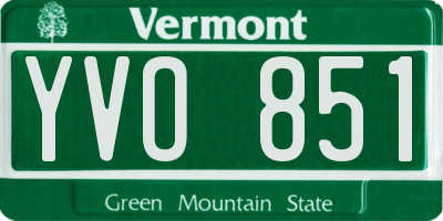 VT license plate YVO851