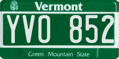 VT license plate YVO852