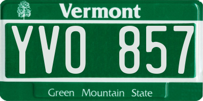 VT license plate YVO857