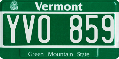 VT license plate YVO859