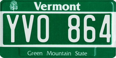 VT license plate YVO864