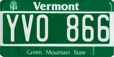 VT license plate YVO866