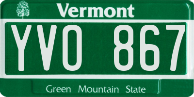 VT license plate YVO867