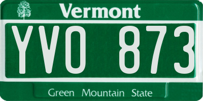 VT license plate YVO873