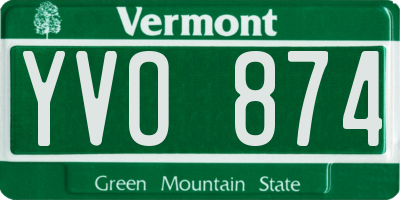 VT license plate YVO874