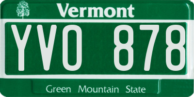 VT license plate YVO878