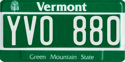 VT license plate YVO880