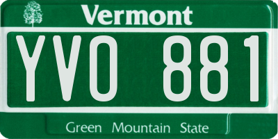 VT license plate YVO881