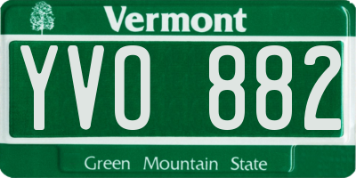 VT license plate YVO882