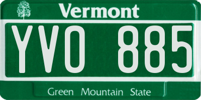 VT license plate YVO885