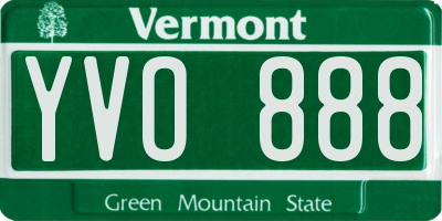 VT license plate YVO888