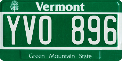 VT license plate YVO896