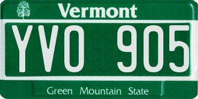 VT license plate YVO905