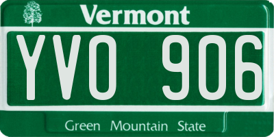 VT license plate YVO906