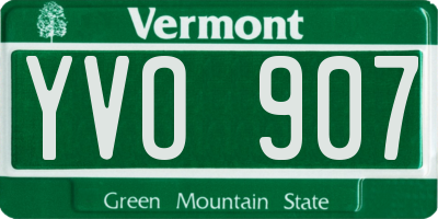 VT license plate YVO907