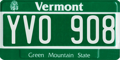 VT license plate YVO908