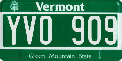 VT license plate YVO909