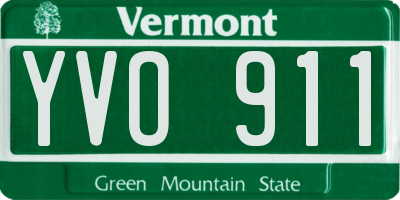 VT license plate YVO911