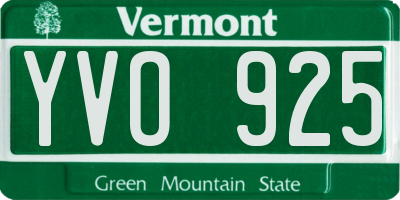 VT license plate YVO925